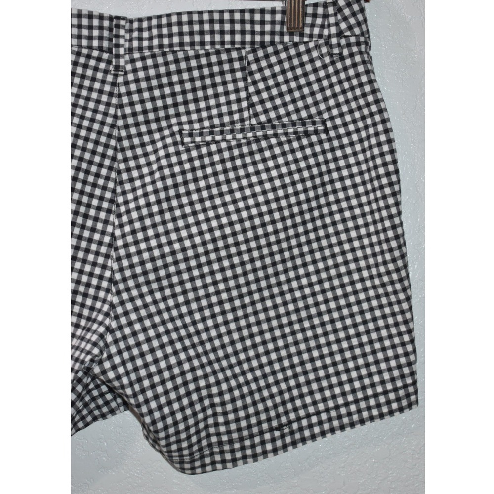 Old Navy Everyday Short Womens 12 Black White Gingham Check Mid Rise Stretch - Picture 6 of 16
